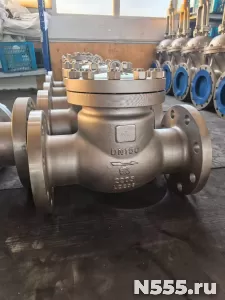 Клапан обратный поворотный фланцевый нержавеющий 316Ti Ру16 фото 2